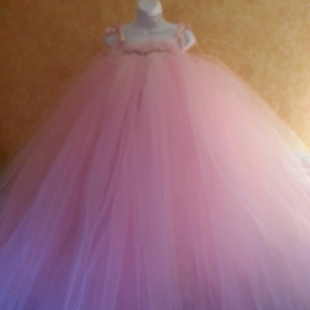 Pink Backless A-Line Tutu Babydoll Bridal Ballgown